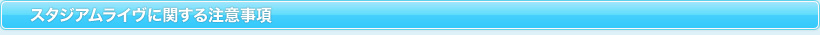 スタジアムライヴに関する注意事項
