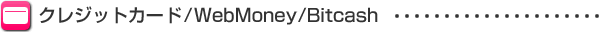 クレジットカード／WebMoney／Bitcash